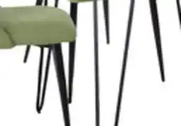 The Brick Miya 5pc Dining Set with Table & 4 Chairs, Acacia Wood, Metal, 36W Round - Moss Green offer