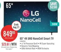 The Brick LG 65 NanoCell AI NANO80 4K Smart TV (65NANO80AUA.ACC) offer