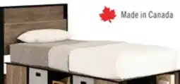 The Brick Everley Platform Bed Set with Panel Headboard, Built-in Storage & Baskets, Two-Tone - Twin Size offer