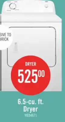 The Brick Inglis 6.5 Cu. Ft. Electric Dryer - White - YIED4671EW offer