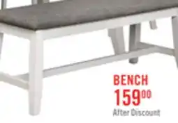 The Brick Echo Dining Bench with Linen-Look Fabric, Wood, 47.24W - White/Grey offer
