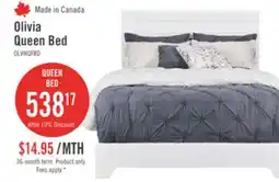 The Brick Olivia Panel Bed with Headboard & Frame, Made in Canada, White - Queen Size offer