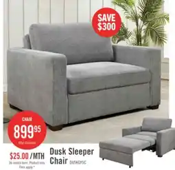 The Brick Dusk 52 Linen-Look Fabric Sleeper Chair with Track Arms - Grey offer