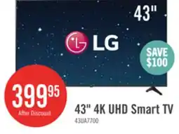 The Brick LG 43 UA77 4K UHD Smart TV offer