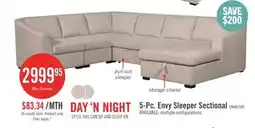 The Brick Envy 5-Piece Right-Facing Chenille Fabric Sleeper Sectional with Storage Chaise - Almond Beige offer
