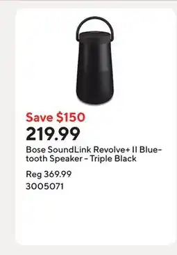 Staples Bose SoundLink Revolve+ II Bluetooth Speaker - Triple Black offer