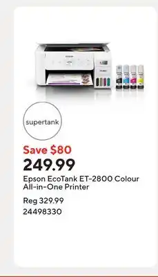 Staples Epson EcoTank ET-2800 Colour All-in-One Printer offer