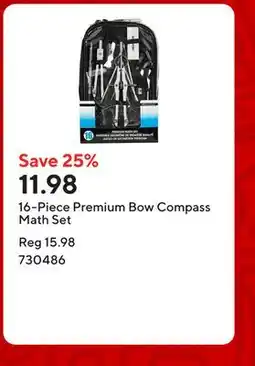 Staples 16-Piece Premium Bow Compass Math Set offer