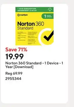 Staples Norton 360 Standard - 1 Device - 1 Year [Download] offer