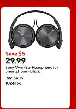 Staples Sony Over-Ear Headphone for Smartphone - Black offer