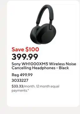 Staples Sony WH1000XM5 Wireless Noise Cancelling Headphones - Black offer