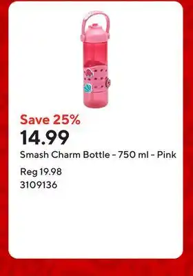 Staples Smash Charm Bottle - 750 ml - Pink offer