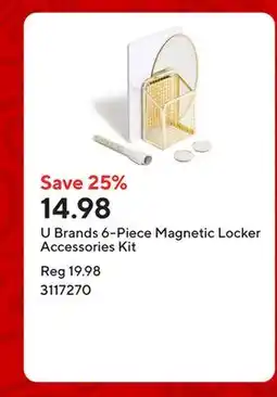 Staples U Brands 6-Piece Magnetic Locker Accessories Kit offer