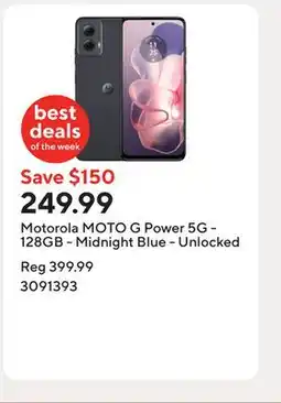 Staples Motorola MOTO G Power 5G - 128GB - Midnight Blue - Unlocked offer