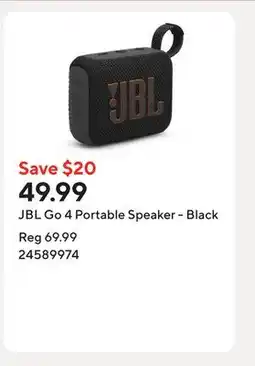 Staples JBL Go 4 Portable Speaker - Black offer