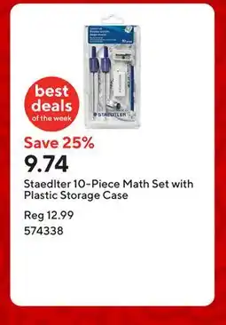 Staples Staedlter 10-Piece Math Set with Plastic Storage Case offer