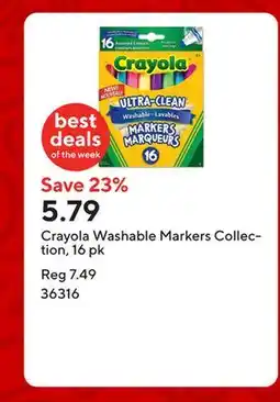 Staples Crayola Washable Markers Collection, 16 pk offer