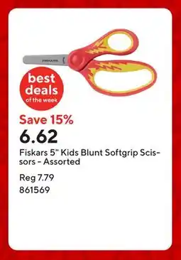 Staples Fiskars 5 Kids Blunt Softgrip Scissors - Assorted offer