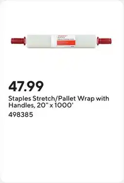 Staples Staples Stretch/Pallet Wrap with Handles, 20 x 1000' offer