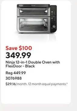 Staples Ninja 12-in-1 Double Oven with FlexDoor - Black offer
