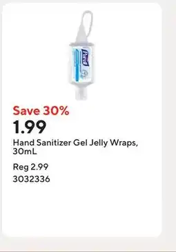 Staples Hand Sanitizer Gel Jelly Wraps, 30mL offer