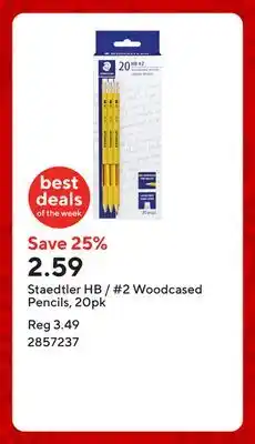 Staples Staedtler HB / #2 Woodcased Pencils, 20pk offer