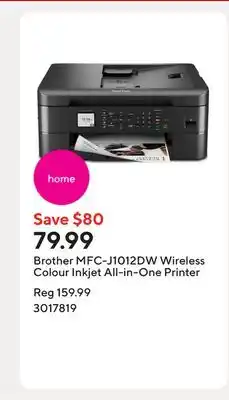 Staples Brother MFC-J1012DW Wireless Colour Inkjet All-in-One Printer offer