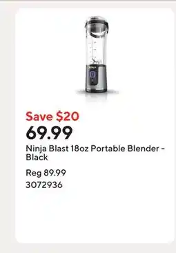 Staples Ninja Blast 18oz Portable Blender - Black offer