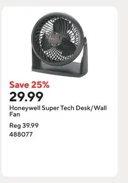 Staples Honeywell Super Tech Desk/Wall Fan offer