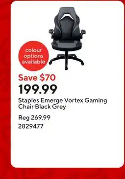 Staples Staples Emerge Vortex Gaming Chair Black Grey offer
