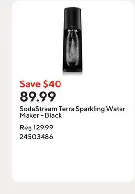 Staples SodaStream Terra Sparkling Water Maker - Black offer