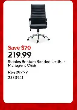 Staples Staples Bentura Bonded Leather Manager's Chair offer