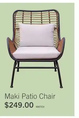 The Brick Maki Outdoor Patio Chair - Hand-Woven Resin Wicker, UV & Weather Resistant - Natural offer