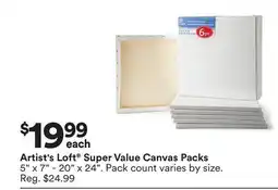 Michaels Artist's Loft Super Value Canvas Packs offer