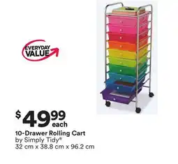 Michaels 10-Drawer Rolling Cart by Simply Tidy offer