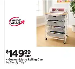Michaels 4-Drawer Metro Rolling Cart by Simply Tidy offer