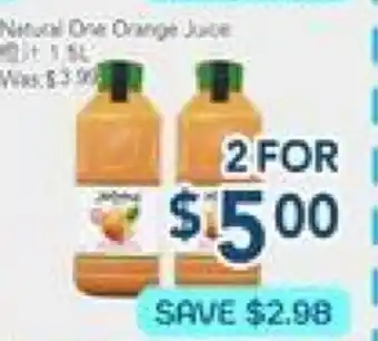 Oceans Fresh Food Market Natural One Orange Juice offer