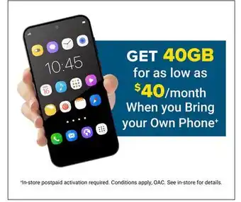 Visions Electronics get 40GB for as low as $40 When you Bring your Own Phone offer