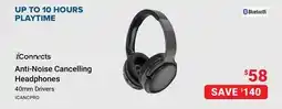 Visions Electronics iconnects Anti-Noise Cancelling Headphones 40mm Drivers offer