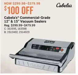 Cabela's Cabela's Commercial-Grade 12 & 15 Vacuum Sealers offer