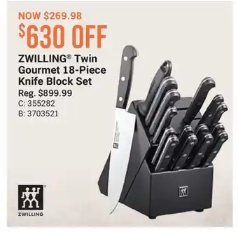 Cabela's ZWILLING Twin Gourmet 18-Piece Knife Block Set offer