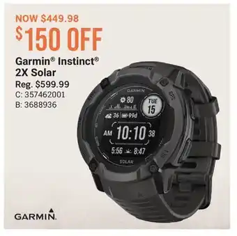 Cabela's Garmin Instinct 2X Solar offer
