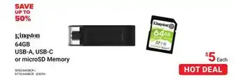 Visions Electronics Kingston 64GB USB-A, USB-C or microSD Memory offer