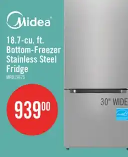 The Brick Midea 18.7 Cu. Ft. Bottom-Freezer Refrigerator - MRB19B7AST offer