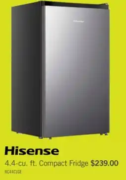 The Brick Hisense 18.7 4.4 Cu. Ft. Compact Refrigerator - Silver - RC44C1GSE offer