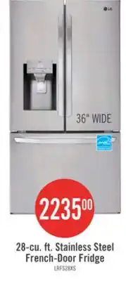 The Brick LG 36 28 Cu. Ft. French-Door Refrigerator - Smudge Proof Stainless Steel - LRFS28XBS offer
