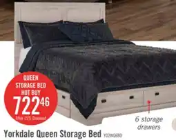 The Brick Yorkdale 6-Drawer Platform Bed with Headboard & Storage Frame, Made in Canada, White - Queen Size offer