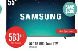 The Brick Samsung 55 4K UHD Edge Lit Dynamic Crystal Colour HDR10+ 60Hz Smart TV (UN55DU8000FXZC) offer