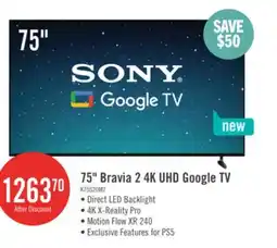 The Brick Sony 75 BRAVIA 2 4K Ultra HD LCD Google Smart TV offer