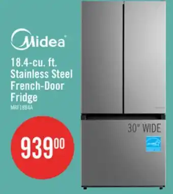 The Brick Midea 30 18.4 Cu. Ft. French-Door Refrigerator - Stainless Steel - MRF18B4AST offer